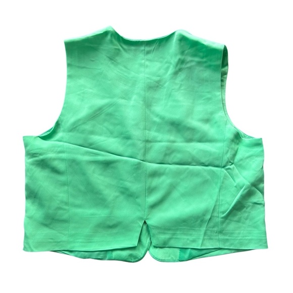 Vero Moda Cropped Vest In Jade Cream Neon Green Size 6 NWT - Picture 6 of 8